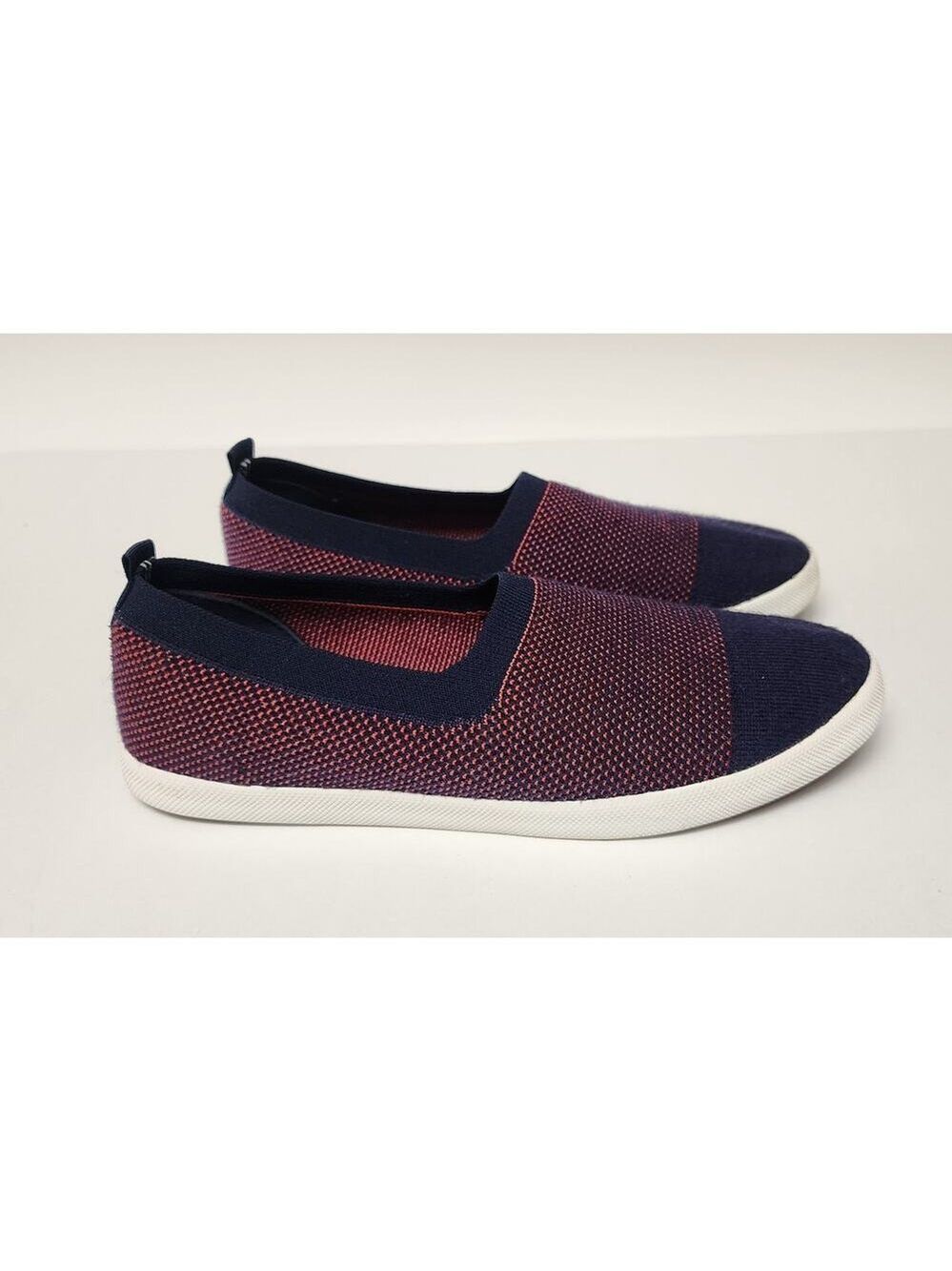 Nautica Womens Navy Blue Red Nautical Knit Slip On Sailing Boat Shoes Size US 8 - Picture 4 of 9